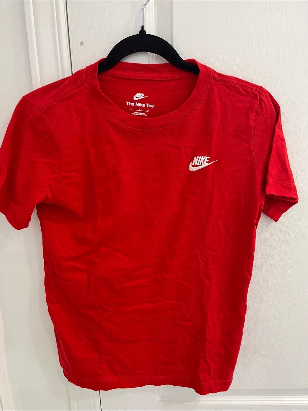 Nike Red Crewneck Tee with White Swoosh